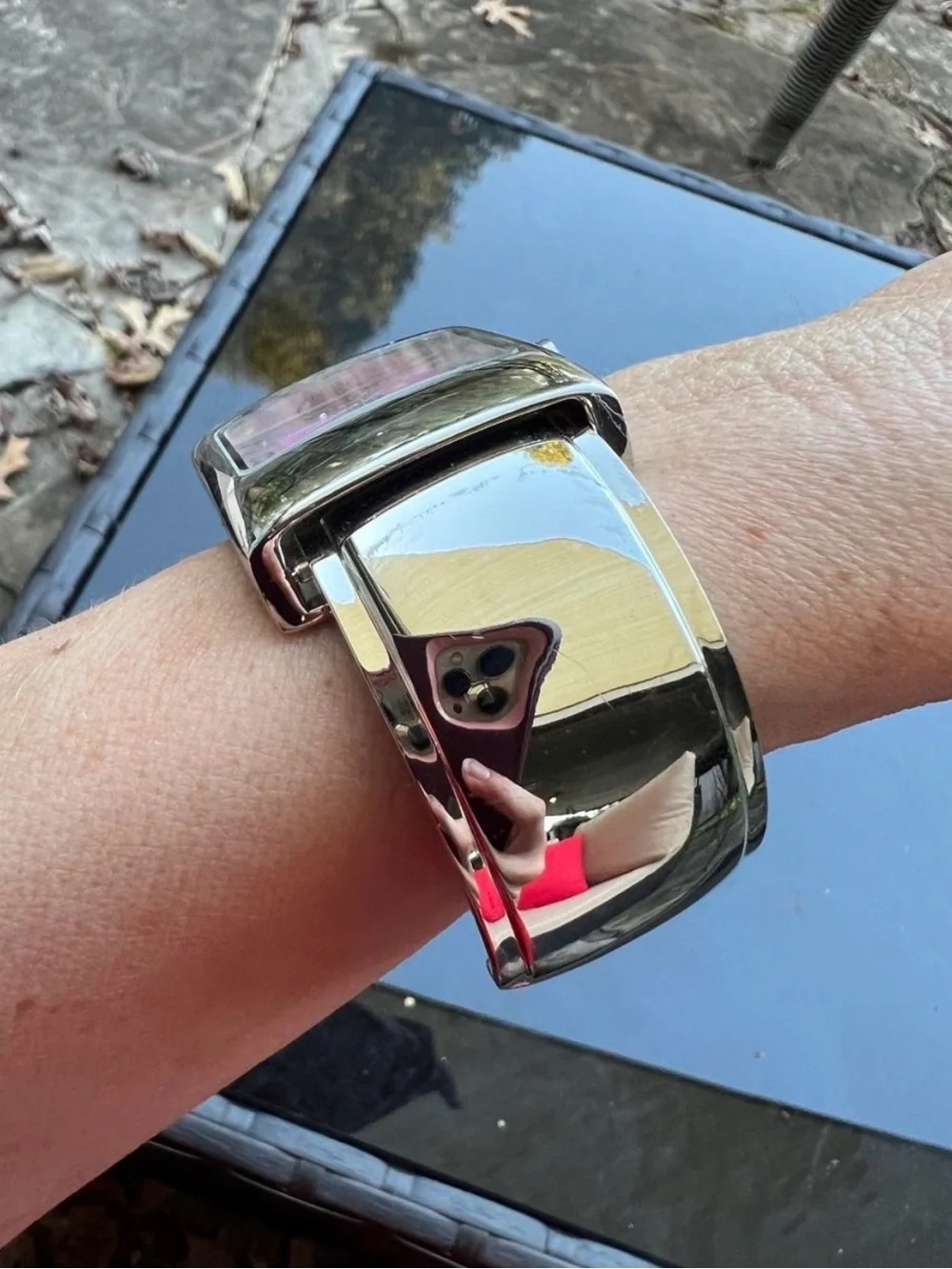 claire's vintage y2k Pink and Silver Bracelet Watch